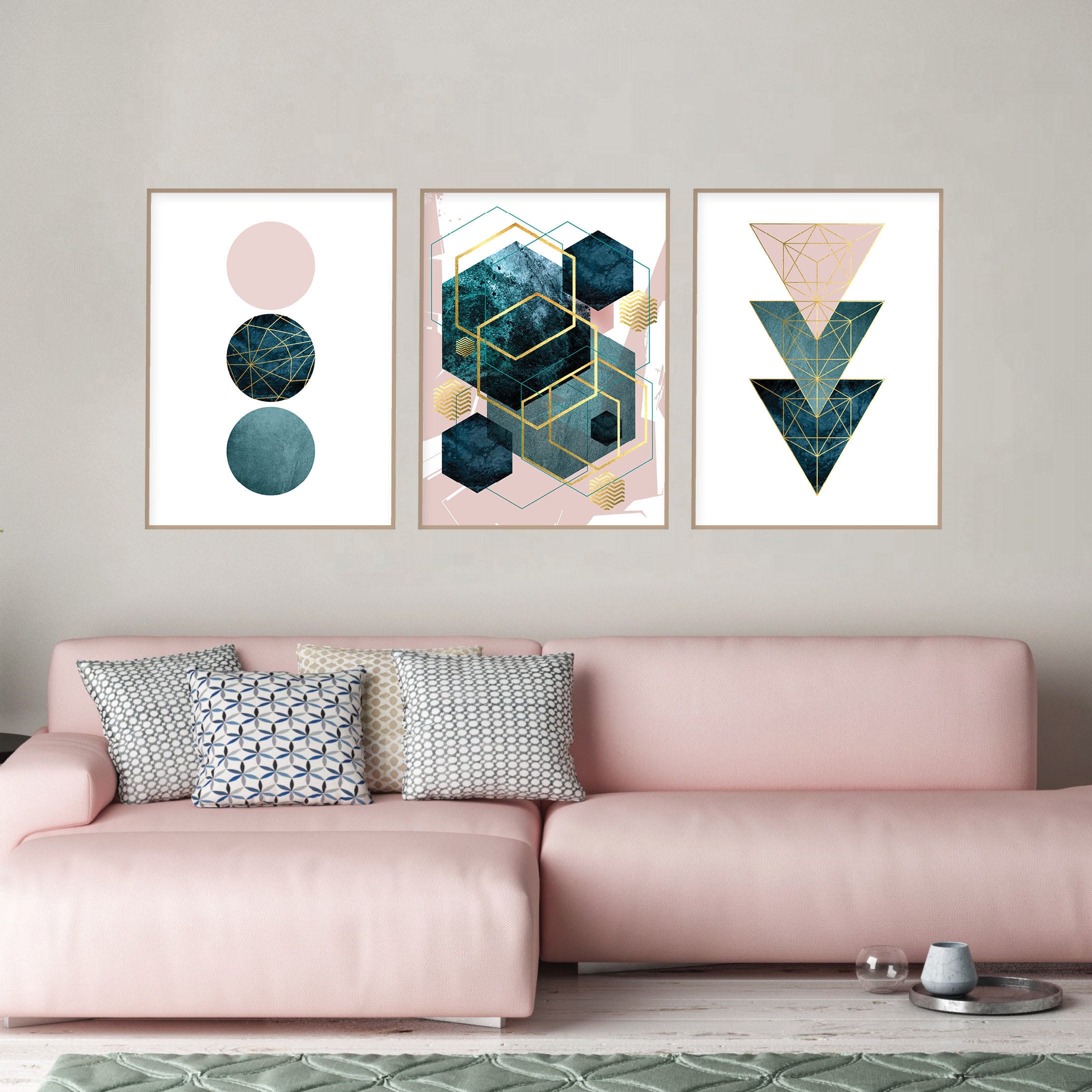 teal-and-pink-printable-wall-art-printable-wall-art-bedroom-etsy