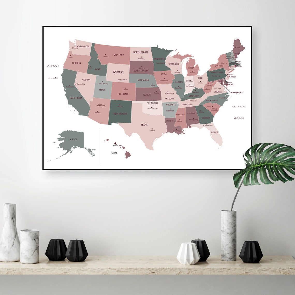 USA Wall Map Large Map Poster US Map Digital Download - Etsy Finland
