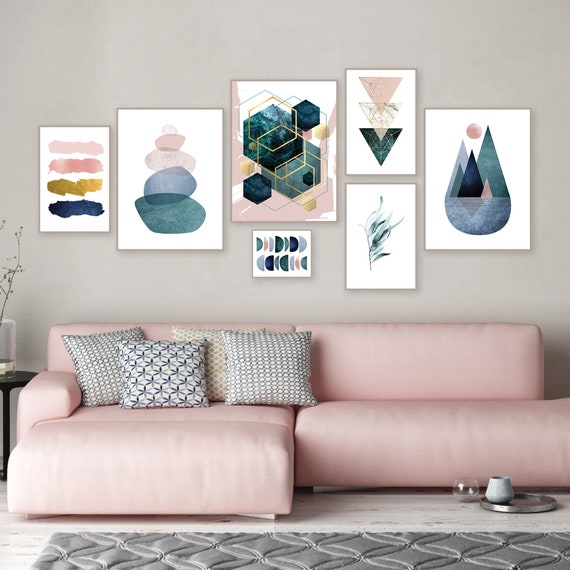 Navy Pink And Green Decor