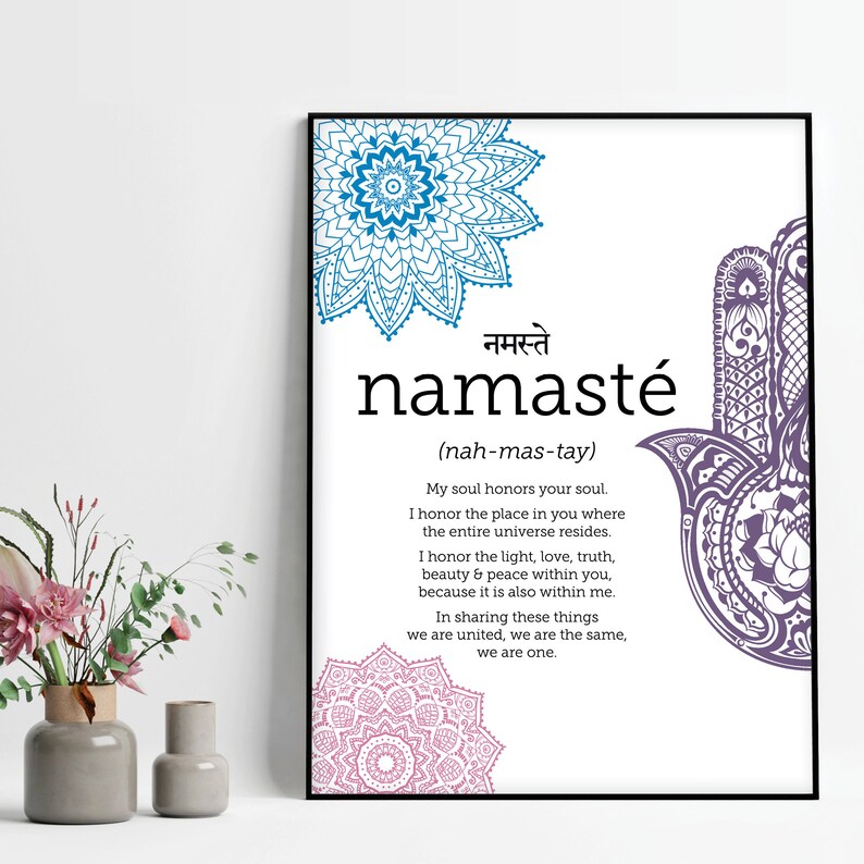 Namaste Printable Namaste Print Boho Art Yoga Art Namaste | Etsy