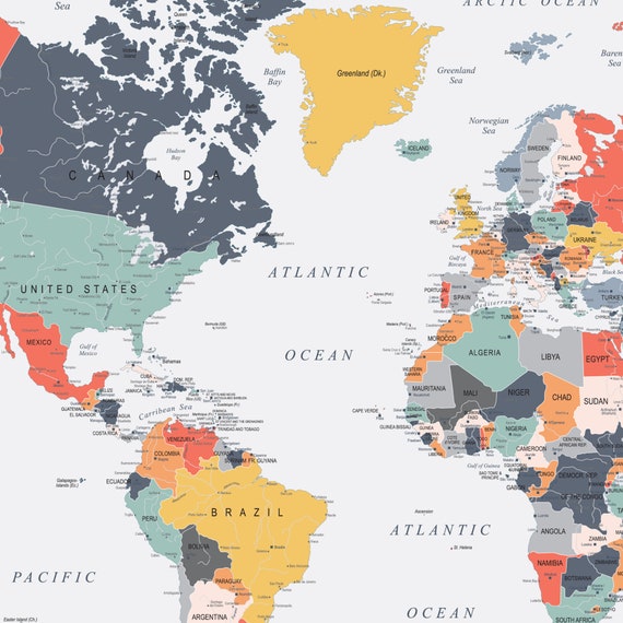 World Map Poster Large Ikea Printable World Map Poster Happy Colors Downloadable Large | Etsy Australia