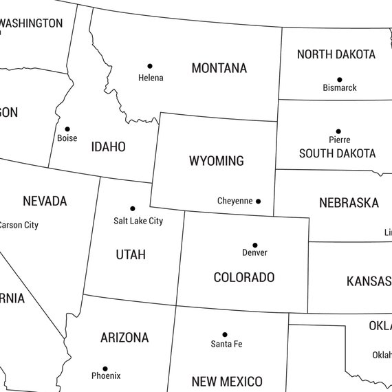 printable united states wall map instant digital download us etsy