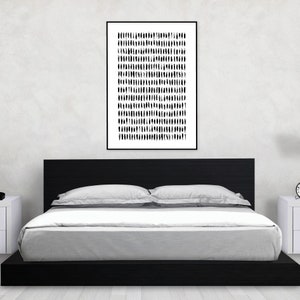 Grande oeuvre d'art murale scandinave, téléchargement numérique, affiche minimaliste moderne scandinave, coups de pinceau, monochrome nordique minimaliste, imprimable image 5