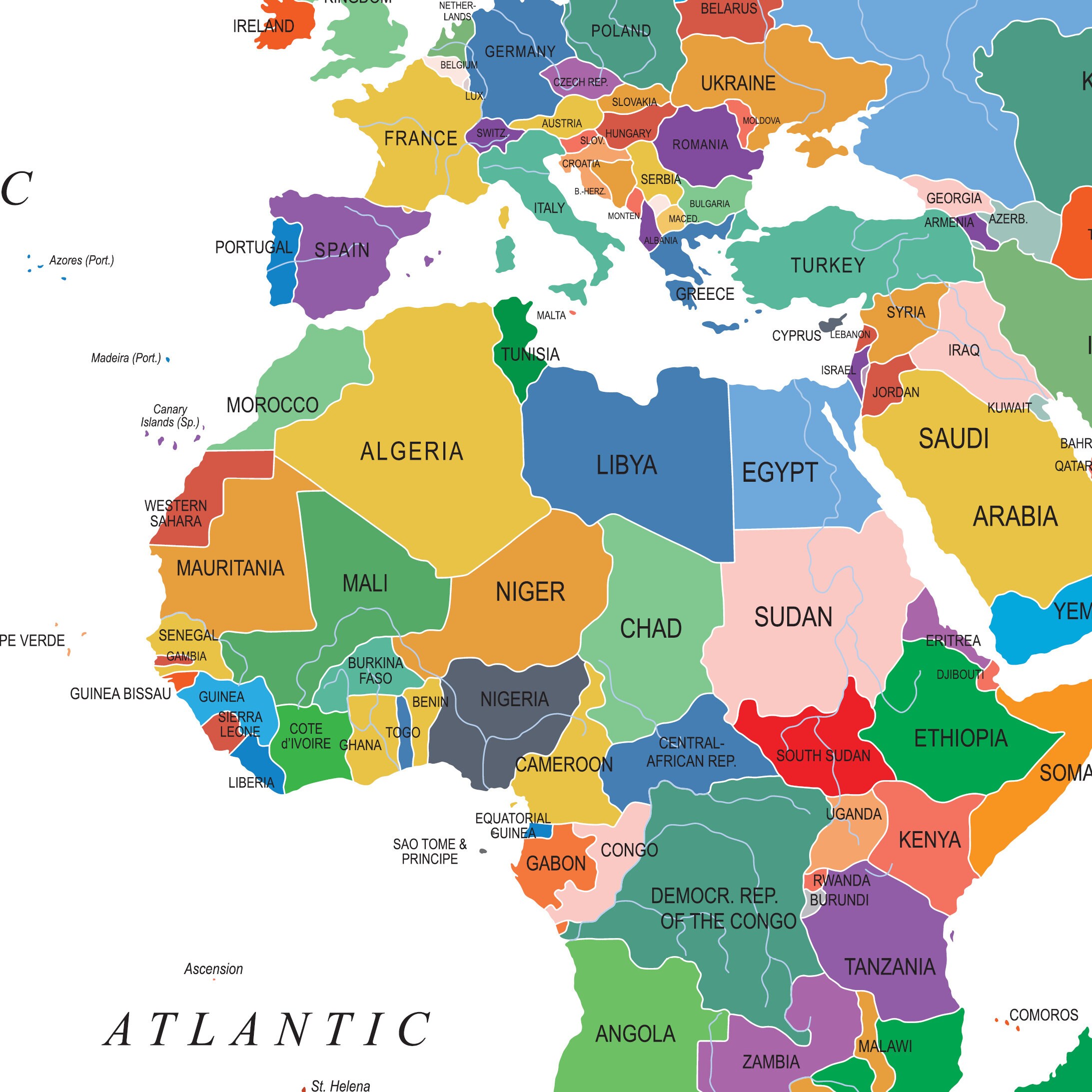 World Map Printable US Map Printable Downloadable Kids Maps - Etsy ...