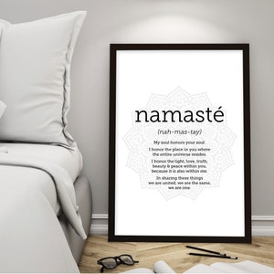 Printable Namaste Poster in Black and White Meaning of Namaste Print ...