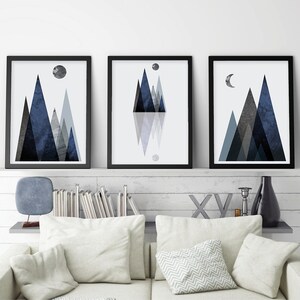 Downloadable, Printable, Mountain Print Set, Scandinavian Print, Nordic Art, Mountains ...