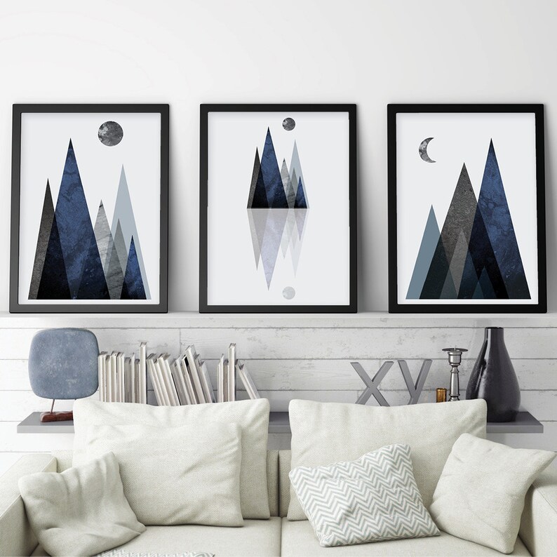 Downloadable Printable Mountain Print Set Scandinavian - Etsy Australia