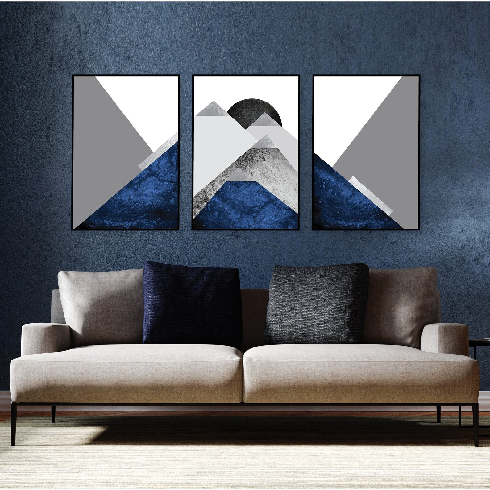 Set of 3 Scandinavian Mountain Printable Art Set Mountains | Etsy