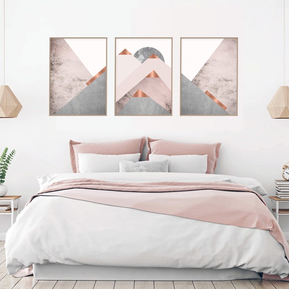 Blush on sale grey bedroom
