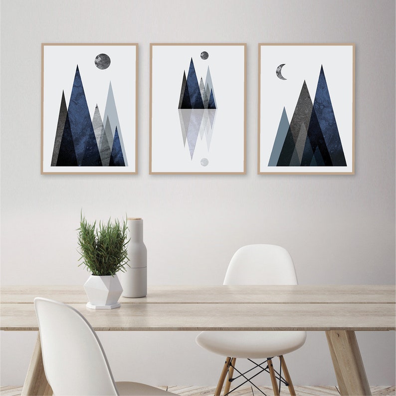 Downloadable Printable Mountain Print Set Scandinavian - Etsy Australia