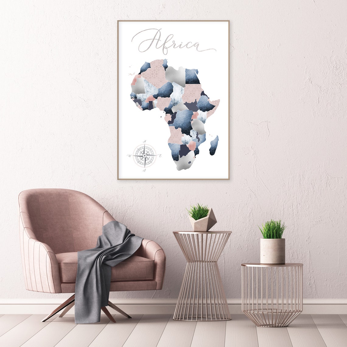 Downloadable print Africa map Printable wall map Africa | Etsy