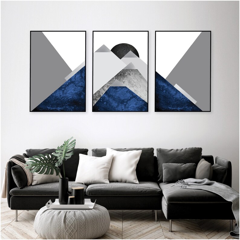 Set of 3 Scandinavian Mountain Printable Art Set Mountains | Etsy