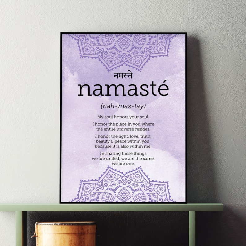 Printable Namaste Typography Mandala Print in Purple | Etsy