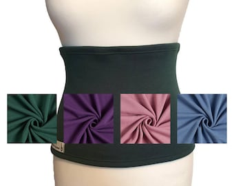 Fleece Back Warmer Haramaki for Aerialists / Dancers / Stretching / Alpine Fleece Dark Green Bottle Green / Petrol / Purple