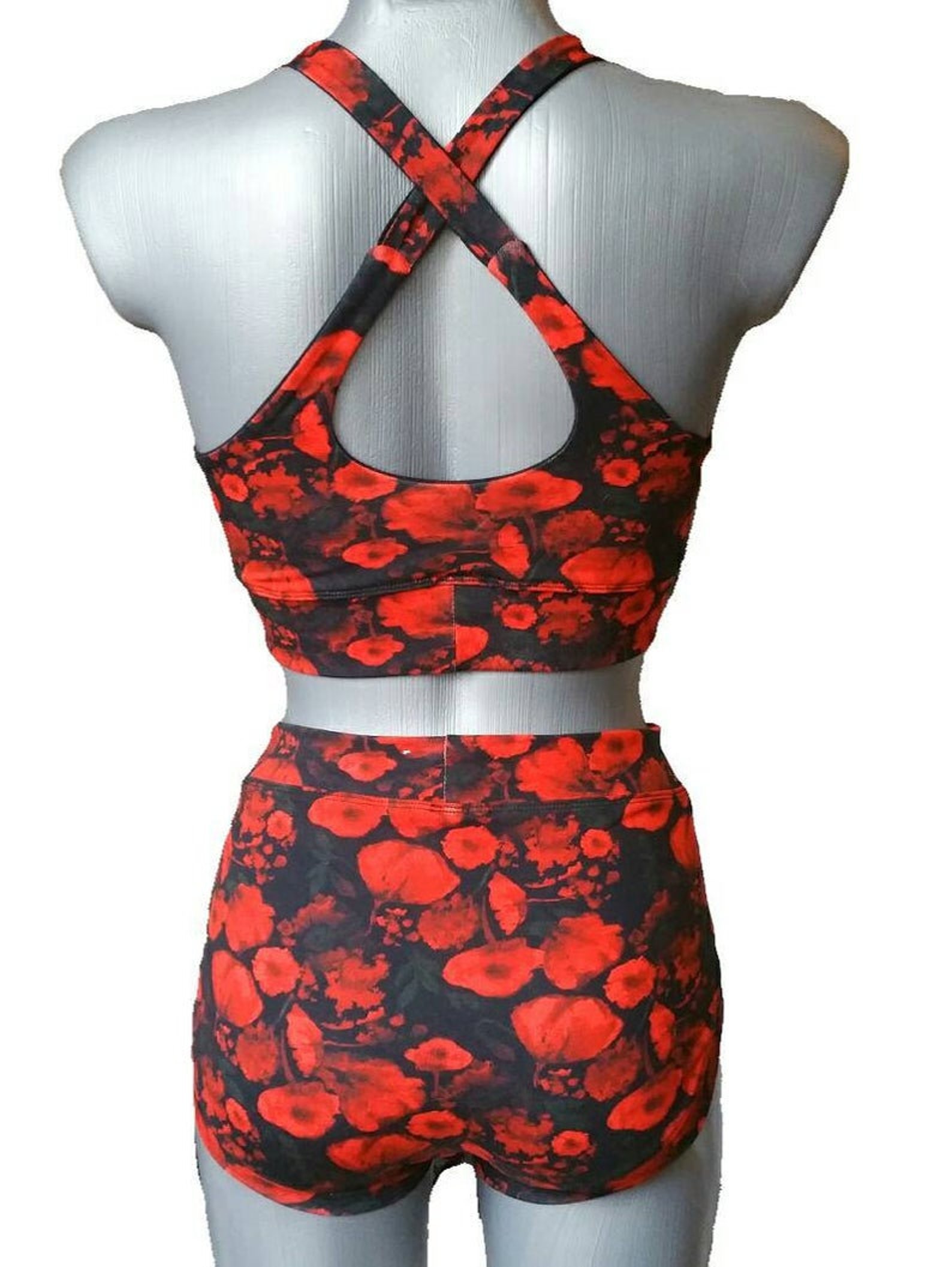 Pole Dance Wear Bralette et Shorts avec petals pattern cotton Etsy