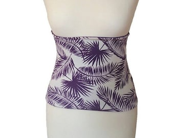 Back Warmer Haramaki Double Sided Purple / Purple Leaves for Yoga / Dance / Acrobatics / Pole Dance to keep your back and stomach warm