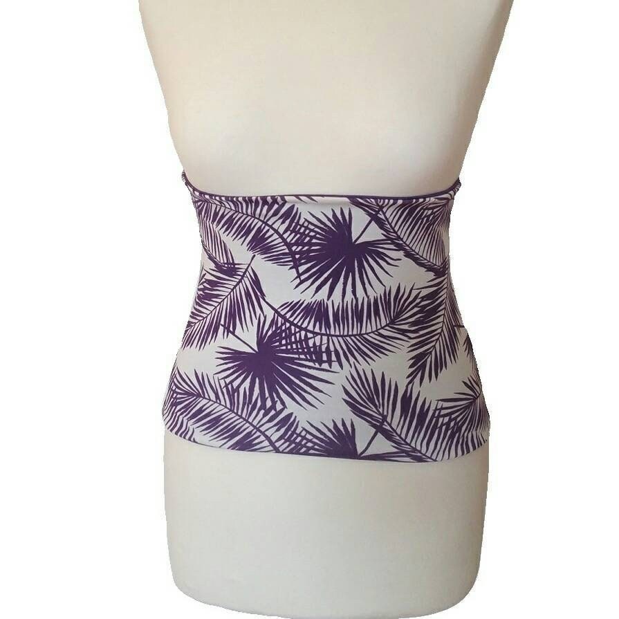 Purple Leaves Haramaki Back Warmer: Double-Sided Cotton Blend for Yoga, Dance