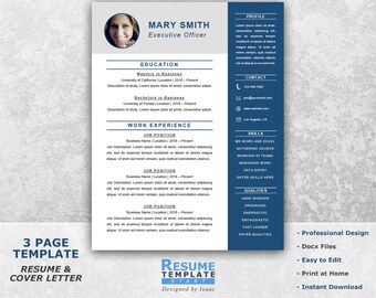executive resume etsy
