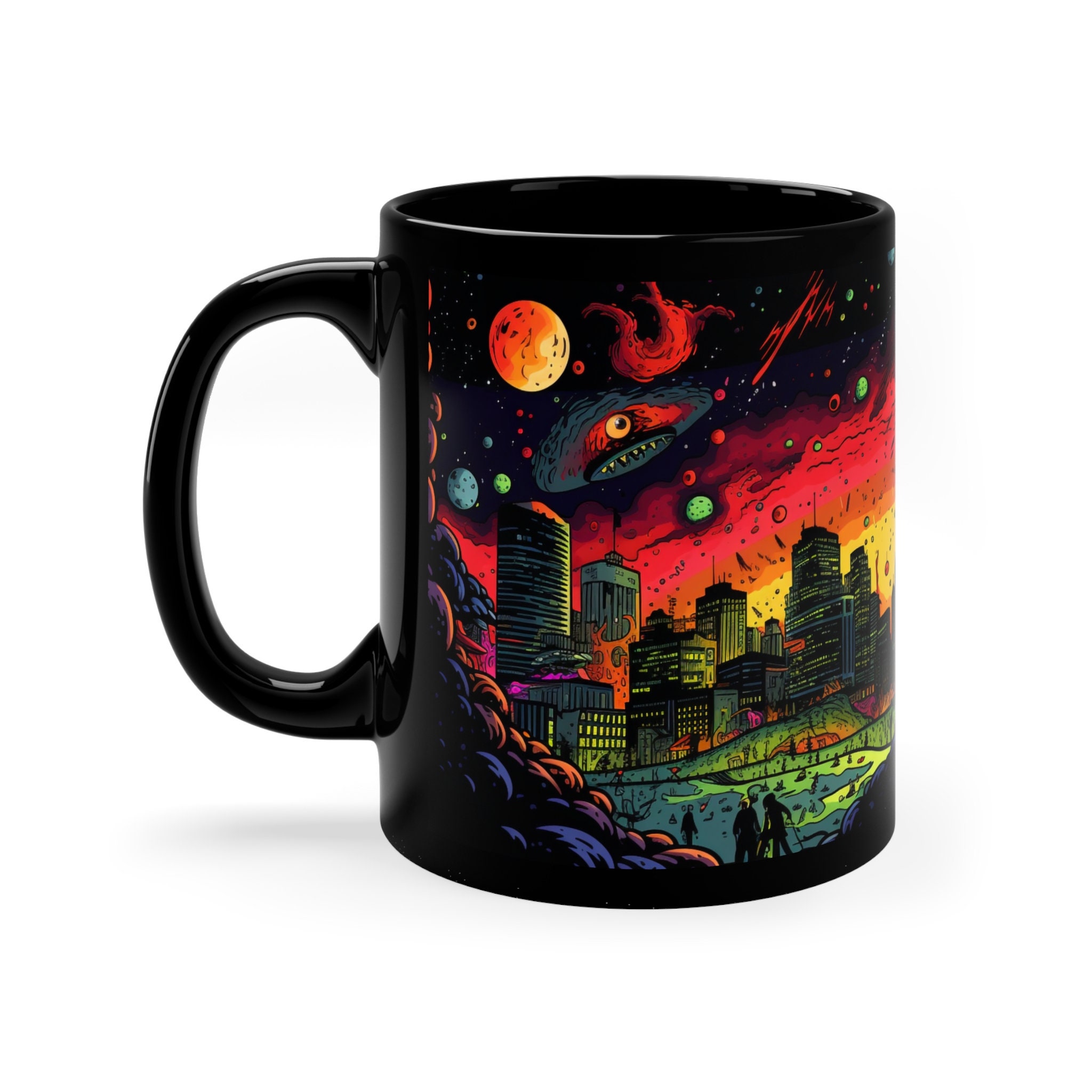 Alien Invasion Coffee Mug, UFO Mug, Sci-fi Mug, Space Alien Mug ...