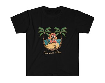 Summer Vibes T-Shirt, Skeleton Surfer Graphic Tee