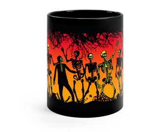 Skeleton coffee mug, Spooky coffee mug, Day of the Dead mug, Skeletons, Halloween gift, Favorite Mug, Gift Idea, Dead mans Party