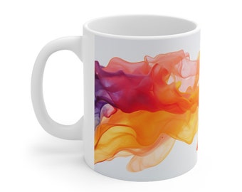 Colorful coffee mug, Bright coffee cup, Colorful home decor, Artistic coffee mug, Abstract design, Contemporary art mug, Gift for her/him