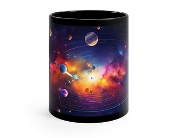 Weltraum Kaffeetasse, Weltraum, Galaxie, Planeten, Lieblingstasse, Künstlerische Tasse, Geschenkidee, Einzigartiges Geschenk, Geschenk für Ihn, Geschenk für Sie