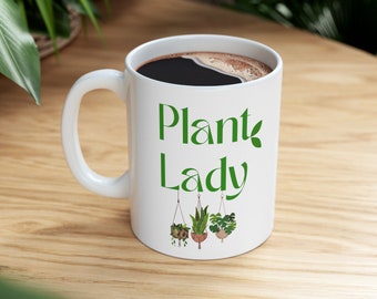Plant Lady Mug, grüner Daumen Keramik Kaffeetasse