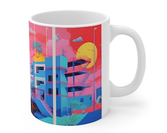 Risograph Coffee Mug, Risograph art, Colorful coffee mug, Artistic ceramic mug, Modern risograph, Contemporary Cup, Gift Idea, Favorite Mug