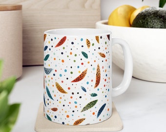 Pointillismus Stil Kaffeetasse, Zeitgenössische Kunst, Bunte Kaffeetasse, Künstlerische Tasse, Polka Dots, Zeitgenössische Tasse, Geschenkidee, Lieblingstasse