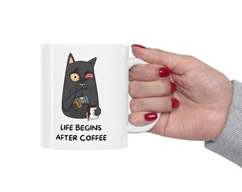 Life Begins After Coffee Mug, Coffee lover gift, Morning routine, Funny coffee mug, Coffee humor, Coffee time, Gift Ideas