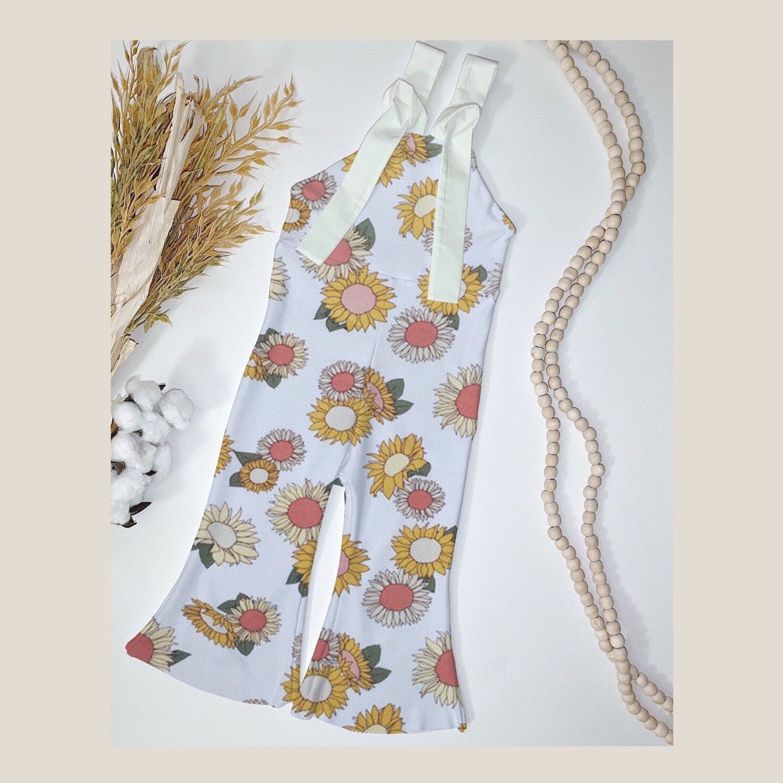 Sunflower Bell Bottom Romper Bell Bottom Toddler Romper Etsy