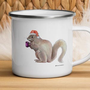 Urlaub Santa Eichhörnchen Weihnachtsbecher - 12 Unzen Geschenkbecher für Feiertage