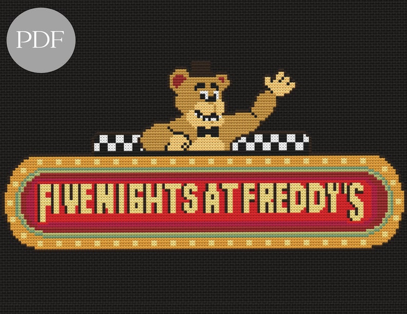Five Nights at Freddy's Cross Stitch Pattern Instant PDF Download