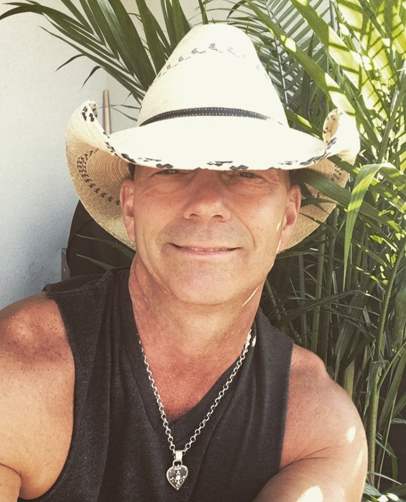 Guitar Pick With Skull Kc Necklace - Kenny Chesney Pendant