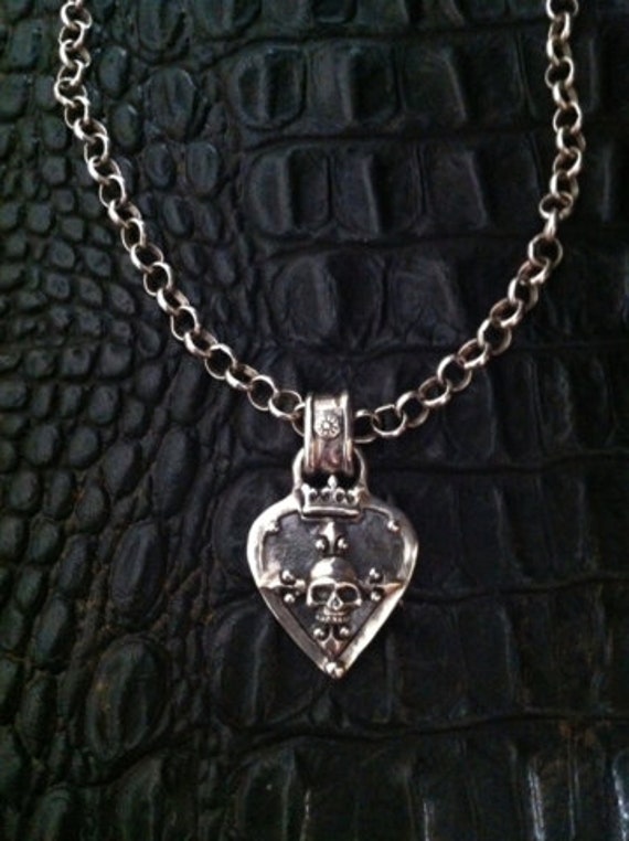 Guitar Pick With Skull Kc Necklace - Kenny Chesney Pendant