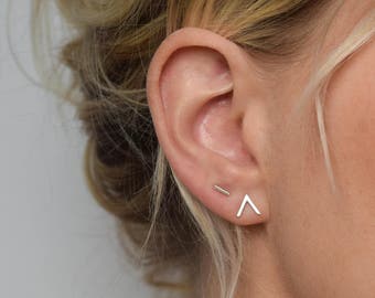 Chevron Stud Earrings - V Earrings - Small Stud Earrings - Minimalist Earrings - Geometric Stud Earrings