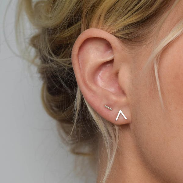 Chevron Stud Earrings - V Earrings - Small Stud Earrings - Minimalist Earrings - Geometric Stud Earrings