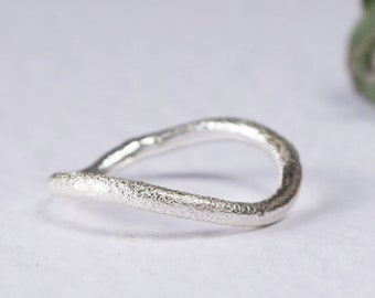 Silke Stacking Ring - Recycled Silver - Molten Finish - Sustainable