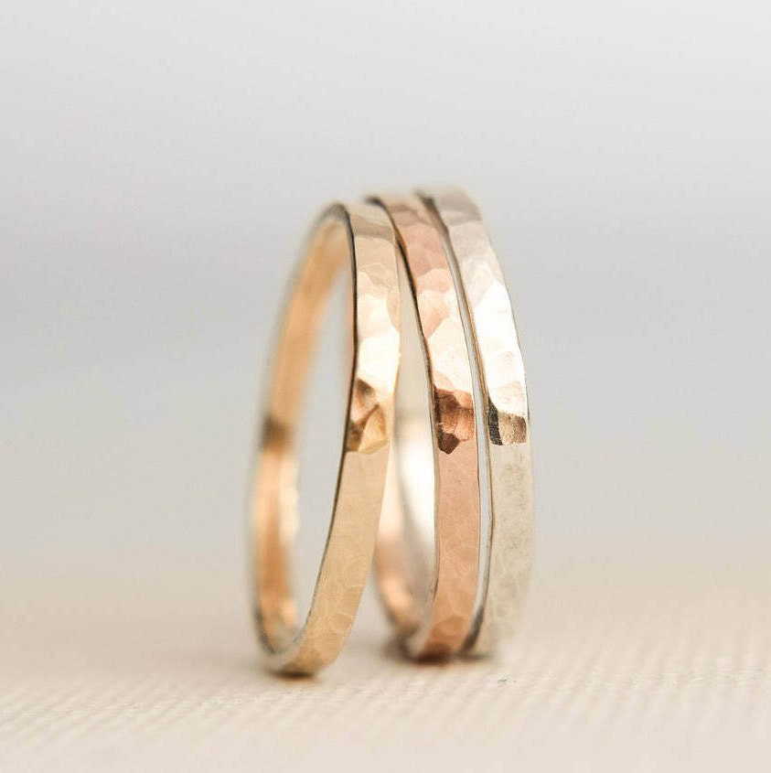 Stacking Rings Solid Gold Stacking Rings Rose Gold Etsy