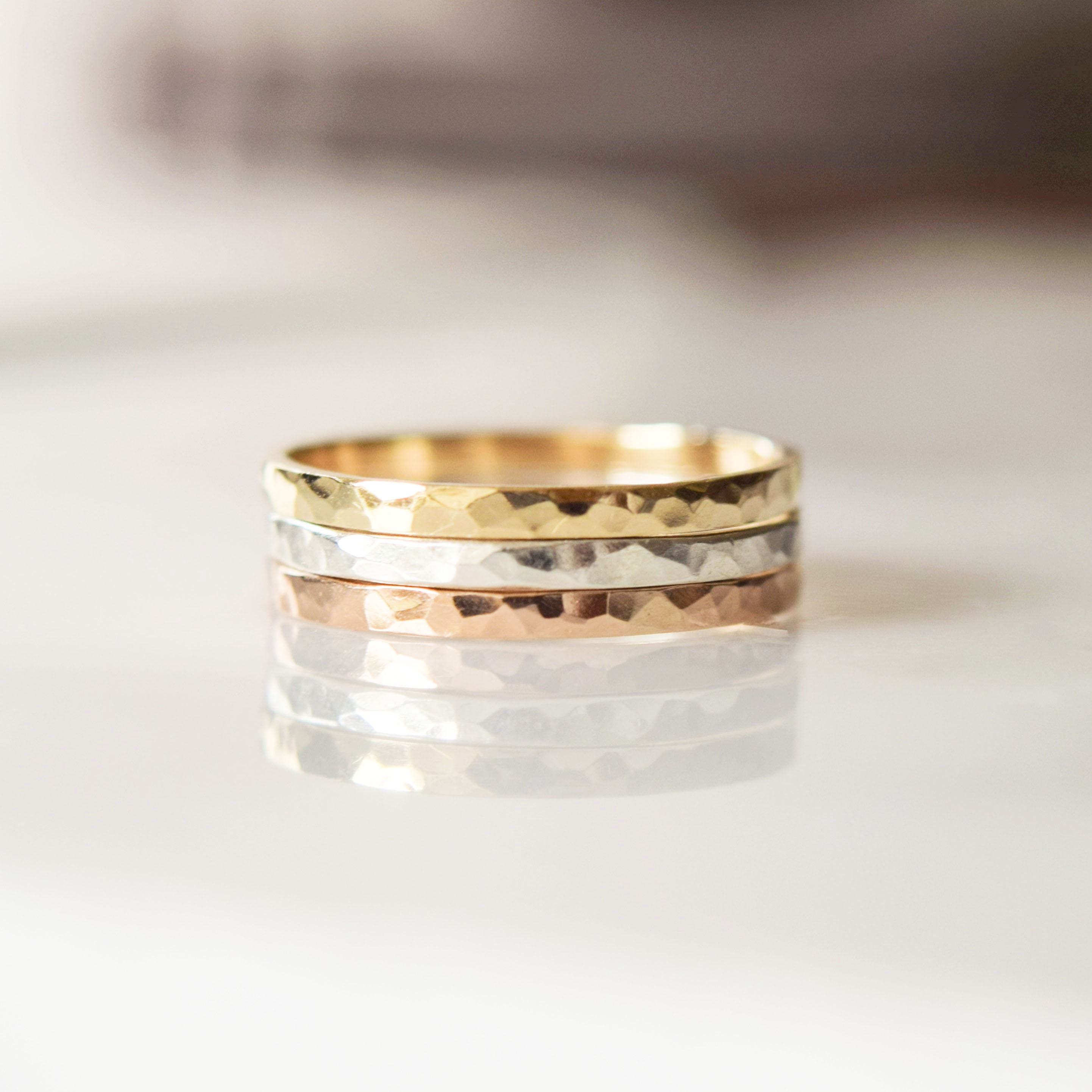 Stacking Rings Solid Gold Stacking Rings Rose Gold Etsy