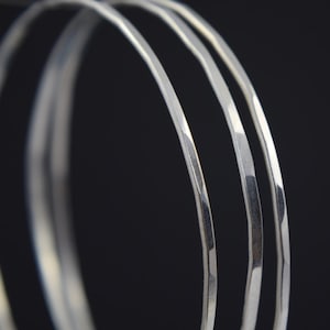 Silver Bangle - Stacking bangles - Silver Hammered Bracelet - Hammered Cuff - Silver Cuff - Silver Bangles