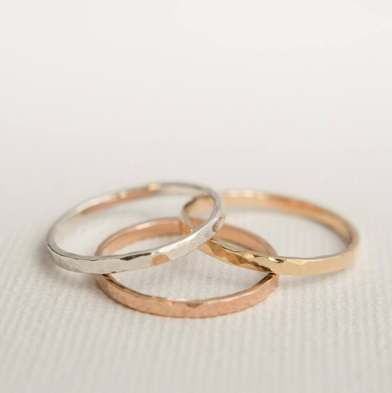 Stacking Rings Solid Gold Stacking Rings Rose Gold | Etsy