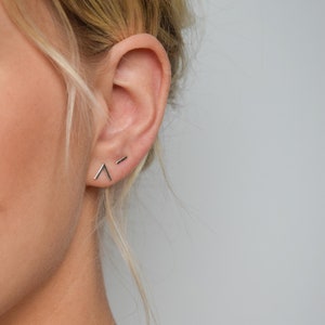 Chevron Stud Earrings V Earrings Small Stud Earrings Minimalist Earrings Geometric Stud Earrings image 3