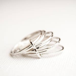 Stacking Rings - Skinny Stacking Rings - Silver Stacking Ring Set - Linked Stacking Rings
