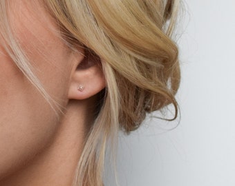 Silver Stud Earrings - Tiny Stud Earrings - Pyramid Stud Earrings - Mix & Match Earrings - Spike Earrings - Minimalist Earrings