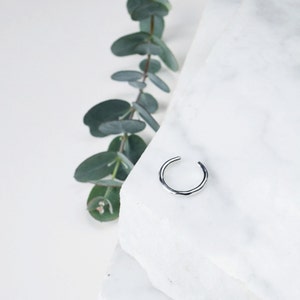 Thick Ear Cuff Silver Ear Cuff Ear Wrap Hammered Ear Cuff Conch Cuff Adjustable Ear Cuff Fake Conch Ring image 3