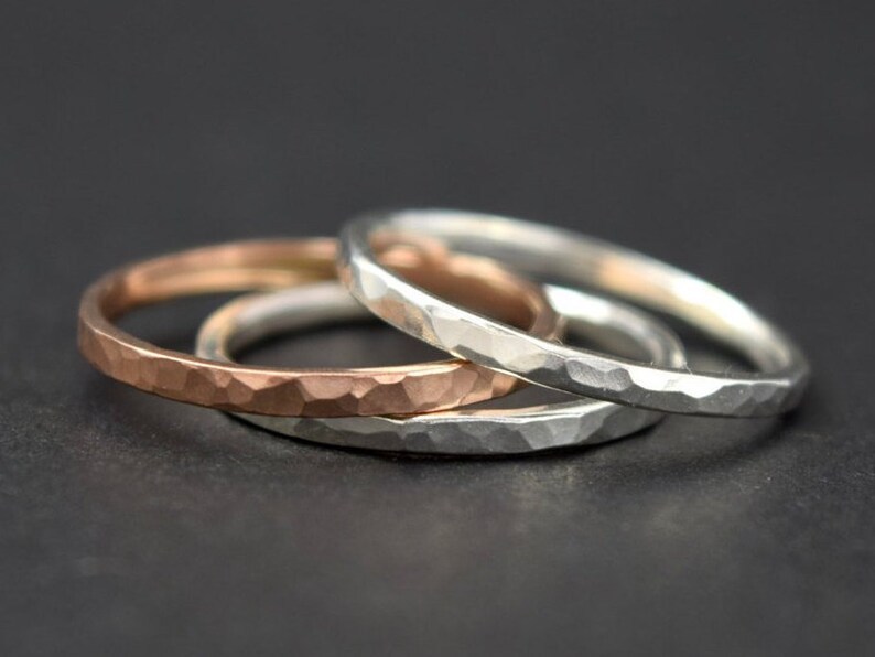 Stacking Rings Stacking Ring Set Thick Stacking Rings Rose Gold Stacking Rings Mixed Metal Rings Gold Stacking Rings
