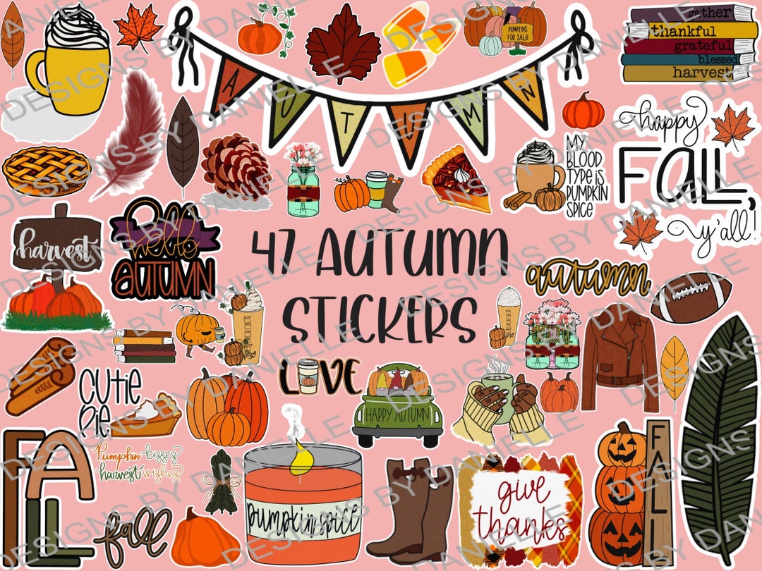Fall Sticker Pdf 47 Fall Printable Stickers L Digital Stickers L Planner L Autumn L ...