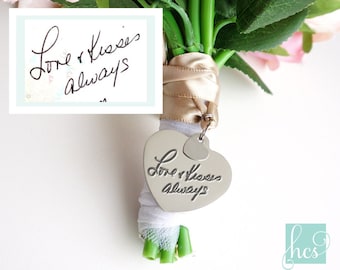 Custom Handwriting Bouquet Charm Wedding Bouquet Charm Wedding Memorial Charm Wedding Keepsake Handwriting Actual Handwriting Charm Bridal
